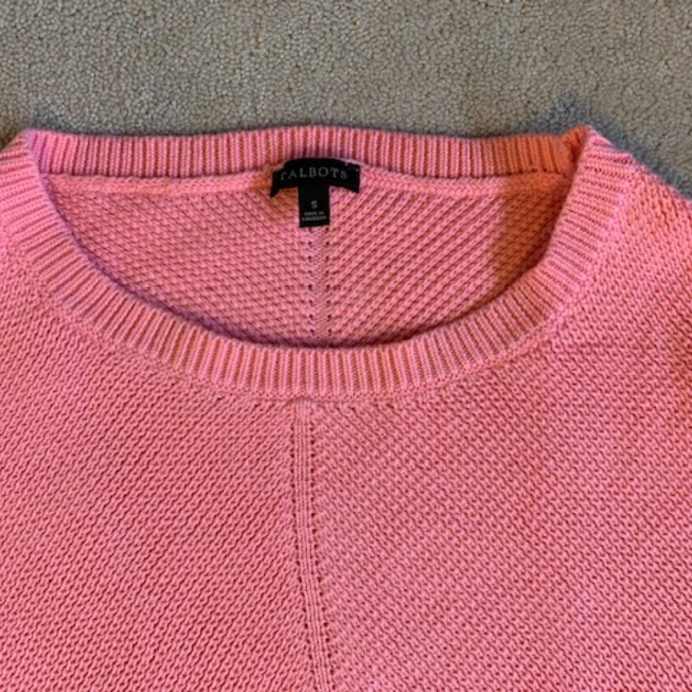 Talbots Pink Ribbed Sweater Size Small - Picture 4 of 11